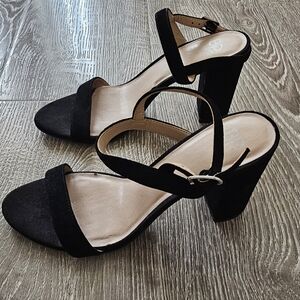BP Black Block Heel Sandals